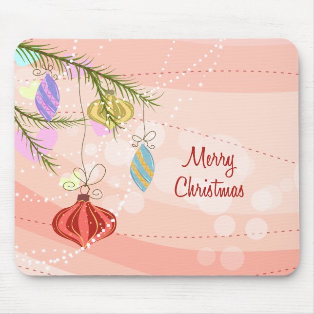 Alfombrilla De Ratón Ornamentos bonitos Navidades rosados Mousepad (Frente)