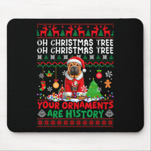 Alfombrilla De Ratón Ornamentos de árbol de navidad son historia suéter