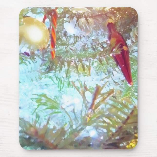 Alfombrilla De Ratón Ornamentos de vacaciones en la luz (Frente)