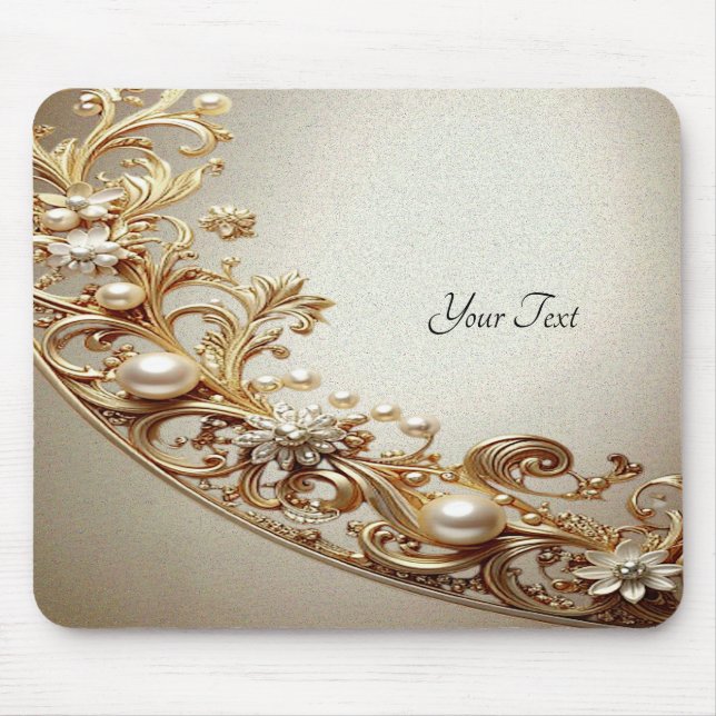 Alfombrilla De Ratón Ornate Gold Flourish Mousepad (Frente)