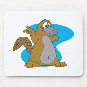 Alfombrilla De Ratón ornitorrinco de dibujos animados tonto