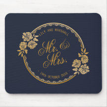 Oro elegante personalizado casando el | Mousepad