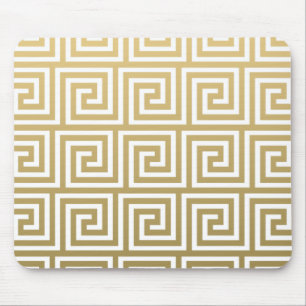 Alfombrilla De Ratón Oro elegante y modelo dominante griego blanco