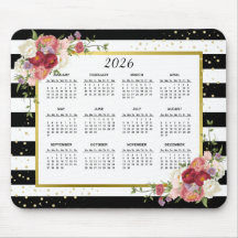 Oro floral negro rayado - Calendario 2022