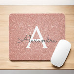 Alfombrilla De Ratón Oro Rosa - Nombre Monograma del Purpurina de espum<br><div class="desc">Rubor Rosa - Rosa Purpurina de espuma dorada Monograma Nombre Monograma Mousepad. Este Mousepad puede ser personalizado para incluir su nombre de pila.</div>