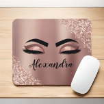 Alfombrilla De Ratón Oro Rosa Rubor Purpurina de monograma rosa Eyelash<br><div class="desc">Oro Rosa - Rubor Pink Faux Relieve metalizado Metallic Sparkle Purpurina Cepillado Monograma Metalizado y pestañas iniciales (pestañas), Extensiones Eyelash y Ojos Mousepad de ordenador (ratón). El diseño hace que el dulce perfecto cumpleaños 16, boda, ducha de novia, aniversario, ducha de bebé o despedida de soltera sea un regalo para...</div>