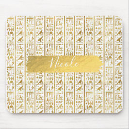Alfombrilla De Ratón Oro y blanco egipcio glam moderno chic