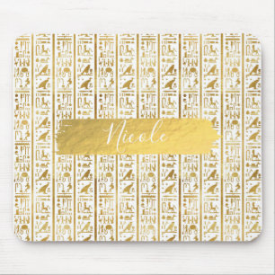 Alfombrilla De Ratón Oro y blanco egipcio glam moderno chic