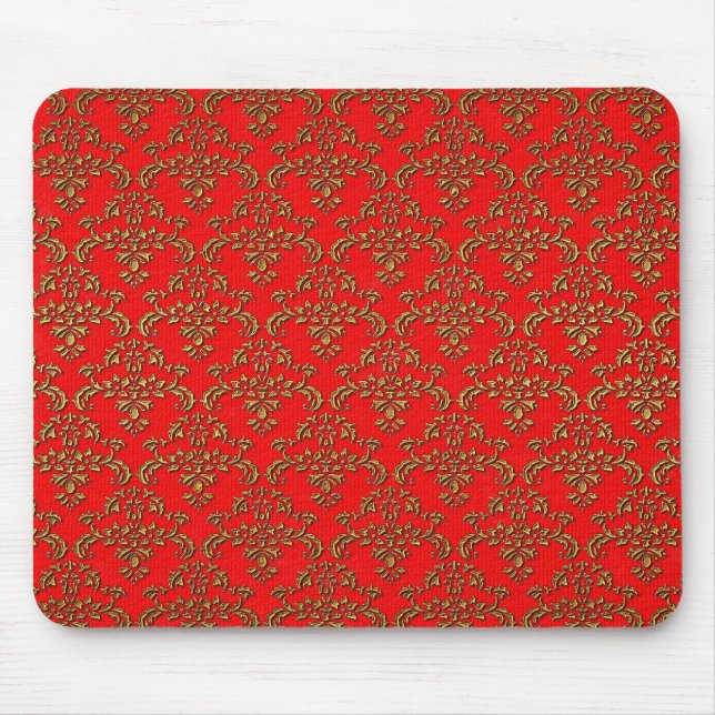 Alfombrilla De Ratón Oro y Damasco Rojo (Frente)