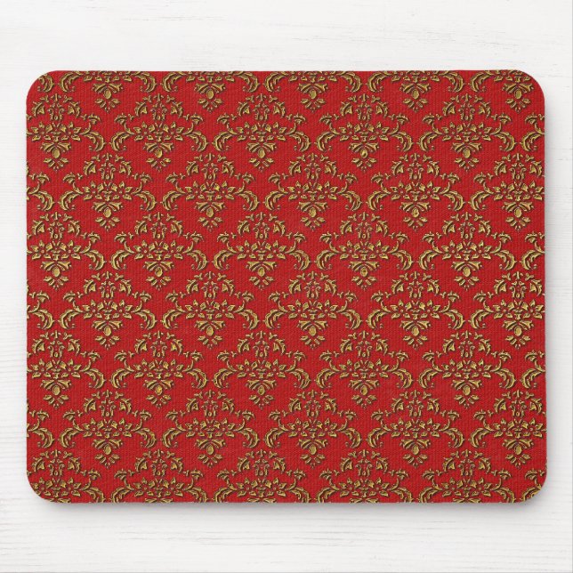 Alfombrilla De Ratón Oro y Damasco Rojo (Frente)