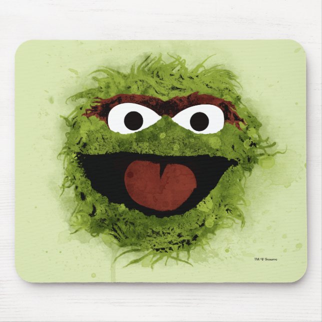 Alfombrilla De Ratón Oscar el Grouch | Tendencia acuarela (Frente)