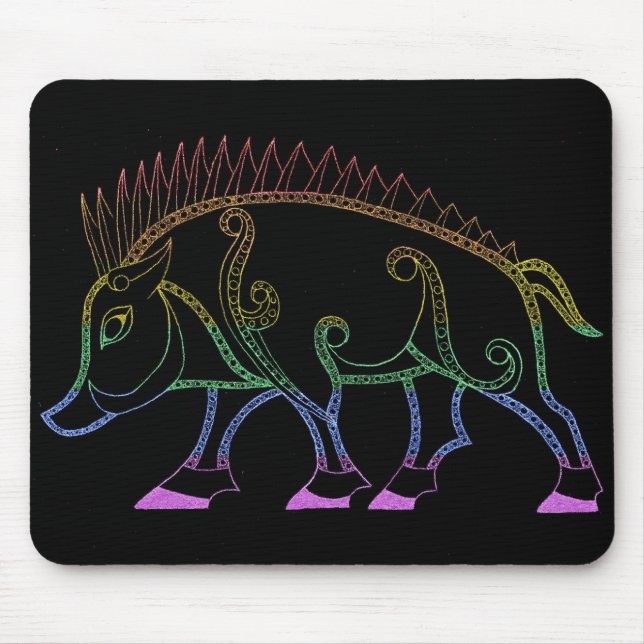 Alfombrilla De Ratón Oscuro arcoiris (Frente)