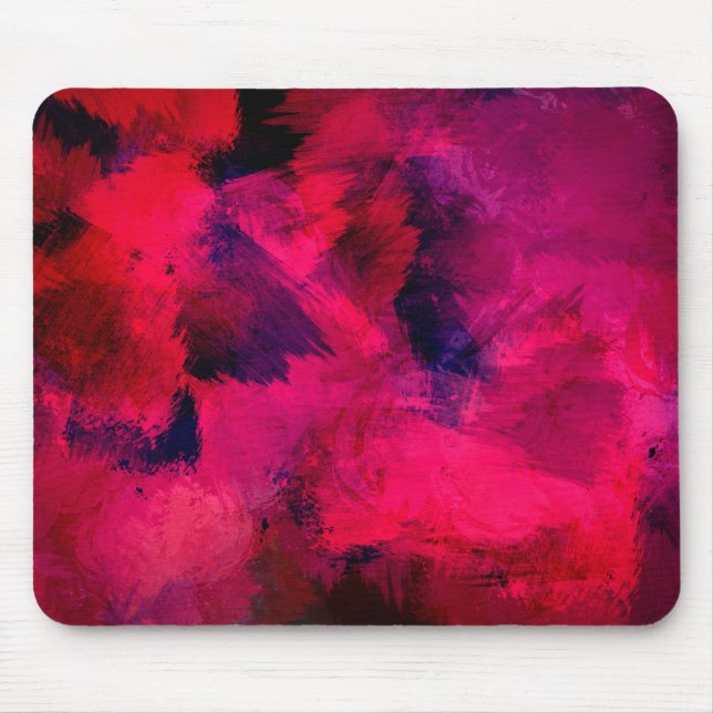 Alfombrilla De Ratón Oscuro rojo y púrpura negrita y abstracto moderno (Frente)