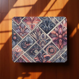 Alfombrilla De Ratón Oscuro Romance Borgoña Art Deco Verano Floral