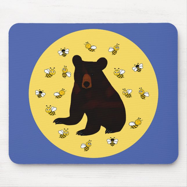 Alfombrilla De Ratón Oso Adorable De Abeja Pequeña (Frente)