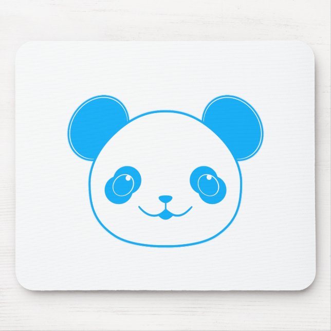 Alfombrilla De Ratón Oso azul de Kawaii Panda (Frente)