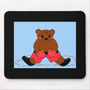Alfombrilla De Ratón Oso Boxeador en Rojo