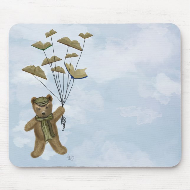 Alfombrilla De Ratón Oso con mariposas de libros 3 (Frente)