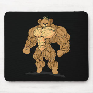 Alfombrilla De Ratón Oso de deporte de fuerza culturista