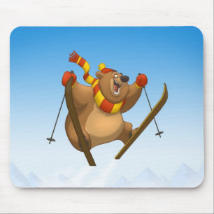 Alfombrilla De Ratón Oso de esquí Mousepad