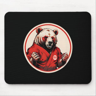Alfombrilla De Ratón Oso de karate - Artes marciales inspiran hogar roj