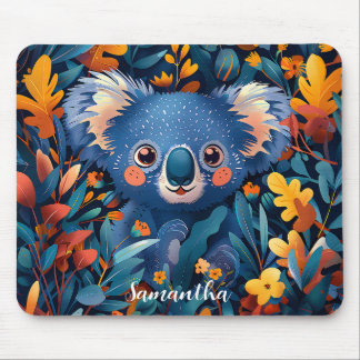 Alfombrilla De Ratón Oso de Koala azul lindo