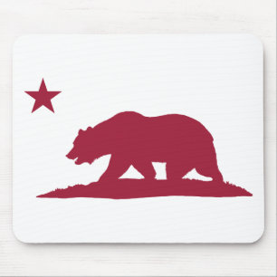 Alfombrilla De Ratón Oso de la república de California - rojo