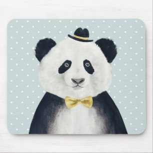 Alfombrilla De Ratón Oso de panda de la acuarela
