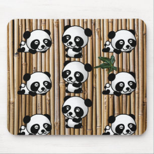 Alfombrilla De Ratón Oso de panda y Mousepad de bambú