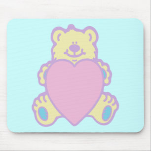 Alfombrilla De Ratón Oso de peluche adorable corazón de amor