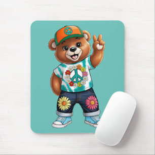 Alfombrilla De Ratón Oso de peluche con traje tranquilo casual 1