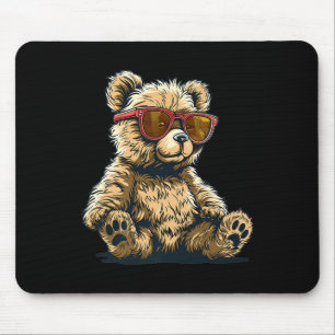 Alfombrilla De Ratón Oso De Peluche Genial Con Gafas De Sol Ropa Para N