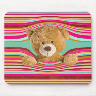 Alfombrilla De Ratón Oso De Teddy En Rayas