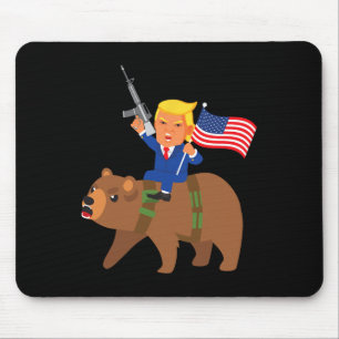 Alfombrilla De Ratón Oso de Trump Pistola Merica Elección Donald Republ