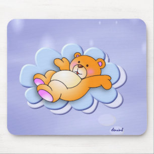 Alfombrilla De Ratón Oso Dulce En La Nube