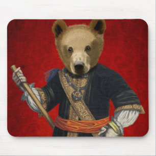 Alfombrilla De Ratón Oso en ropas azules 3