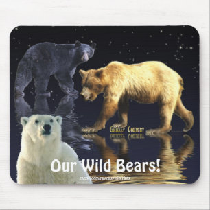 ALFOMBRILLA DE RATÓN OSO GRIZO, OSO NEGRO Y OSO POLAR