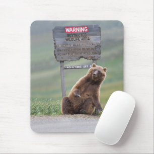 Alfombrilla De Ratón Oso Grizzly Juega Con Señal