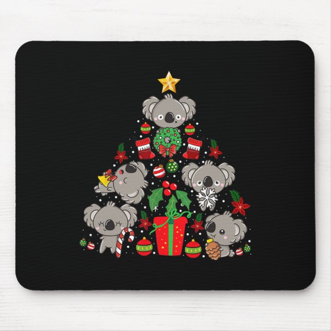 Alfombrilla De Ratón Oso lindo del árbol de Navidad de Koala (Frente)