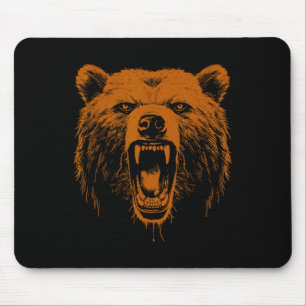 Alfombrilla De Ratón Oso Naranja Enojado Oso Grizzly Senderismo Camping