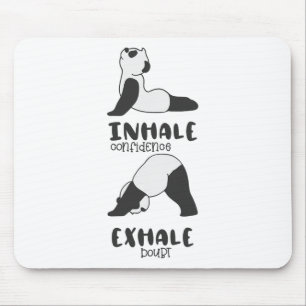 Alfombrilla De Ratón Oso Panda Divertido Inhala Exhala Yoga de Panda
