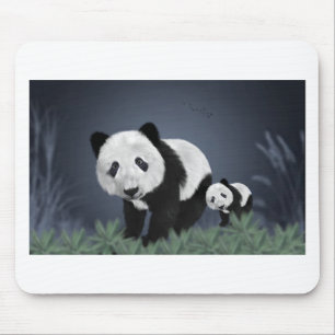 Alfombrilla De Ratón oso panda lindo adorable animal negro blanco dulce