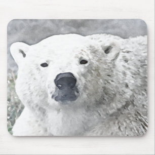 Alfombrilla De Ratón Oso polar acuarela
