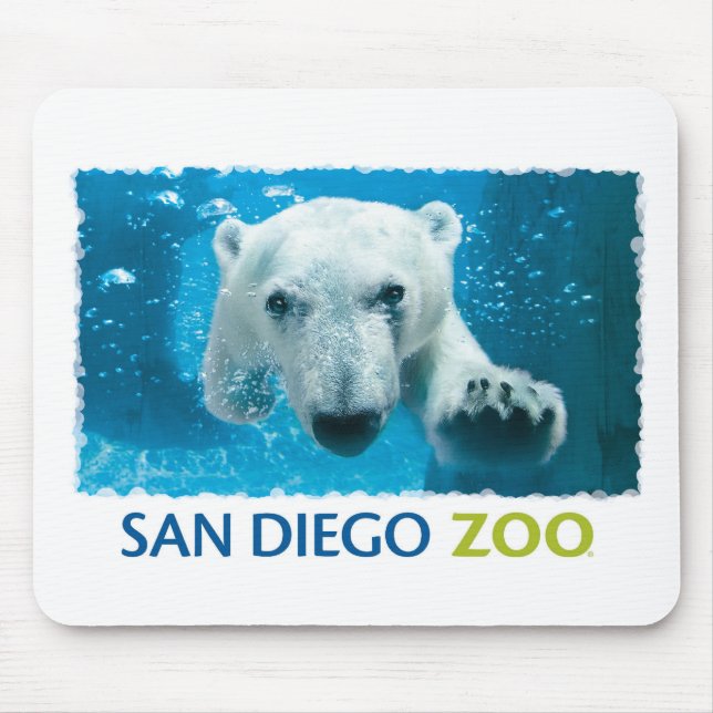 Alfombrilla De Ratón Oso polar del parque zoológico de San Diego (Frente)