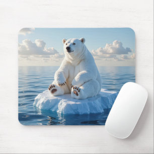 Alfombrilla De Ratón Oso polar flotando en un témpano de hielo