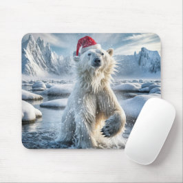 Alfombrilla De Ratón Oso Polar navidad En Agua Ártica