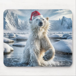 Alfombrilla De Ratón Oso Polar navidad En Agua Ártica