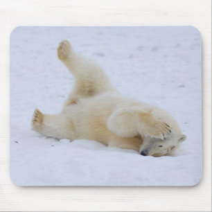 Alfombrilla De Ratón oso polar, Ursus maritimus, cachorro rodando
