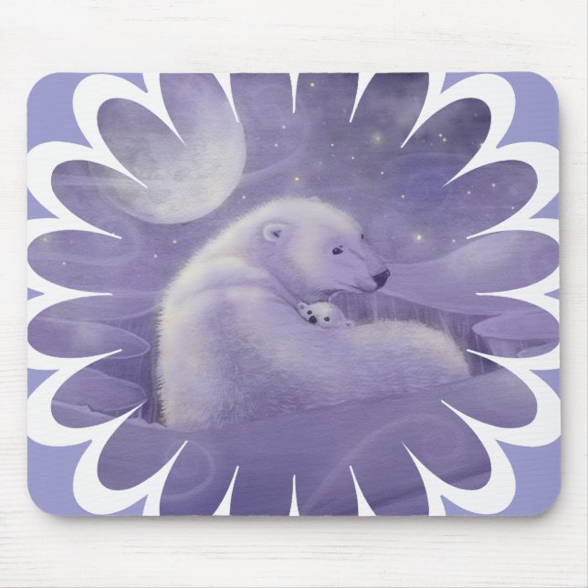 Alfombrilla De Ratón Oso Polar y Cachorro (Frente)