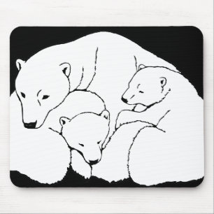 Alfombrilla De Ratón Oso Polar y Cubs Mousepad Vida silvestre Mousepad